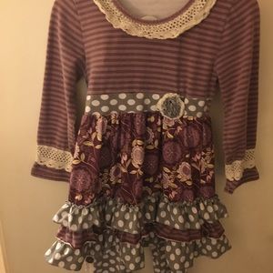 Ruffle Butts Size 10/12T Trimmed with crochet on the pants and top.